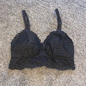 Dark grey lace bralette